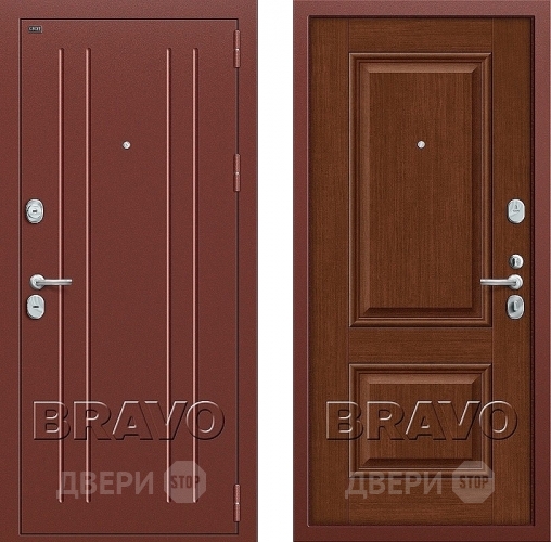 Входная металлическая Дверь Groff Т2-232 Brown Oak в Раменском