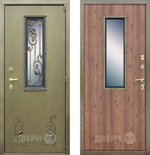 Входная металлическая Дверь АСД с окном и ковкой в Раменском