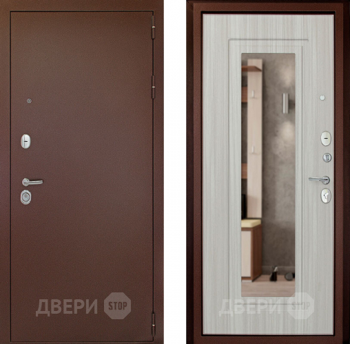 Входная металлическая Дверь (Дверной Континент) Гарант - 1 Зеркало Сандал белый в Раменском