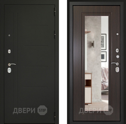 Входная металлическая Дверь (Дверной Континент) Сити - Z 3К с зеркалом Венге в Раменском