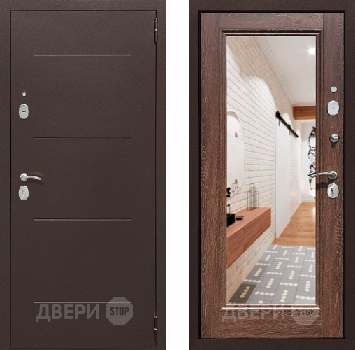 Дверь Престиж 100 с зеркалом Медь/Дуб филадельфия коньяк в Раменском