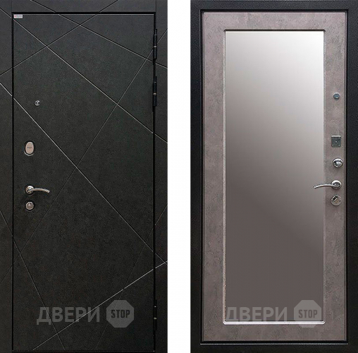 Входная металлическая Дверь Ратибор Эстет 3К с зеркалом Бетон светлый в Раменском