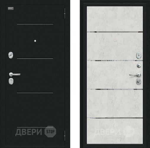 Входная металлическая Дверь Bravo Лайн Букле черное/Look Art в Раменском