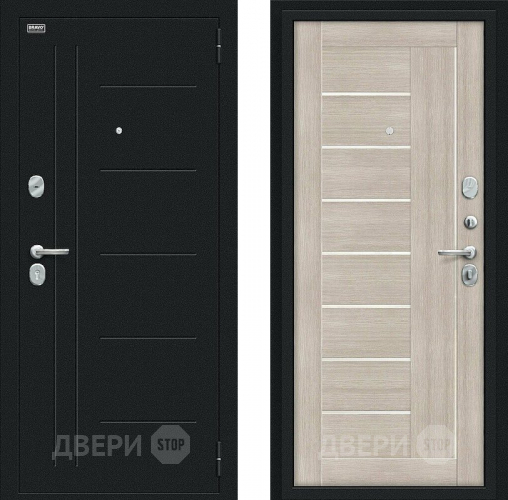 Входная металлическая Дверь Bravo Проф Букле черное/Cappuccino Veralinga в Раменском
