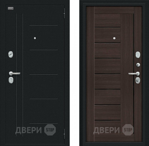 Входная металлическая Дверь Bravo Проф Букле черное/Wenge Veralinga в Раменском