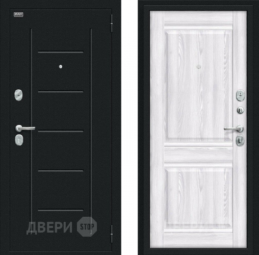 Входная металлическая Дверь Bravo Некст Kale Букле черное/Riviera Ice в Раменском