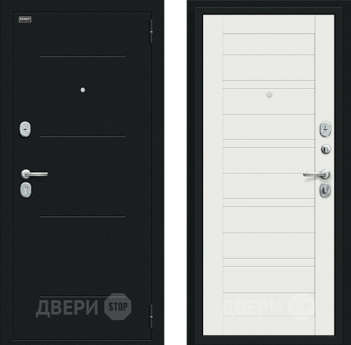 Дверь Bravo Сити Kale Букле черное/Off-white в Раменском