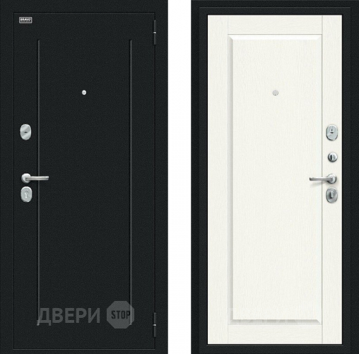 Входная металлическая Дверь Bravo Сьют Kale Букле черное/White Wood в Раменском