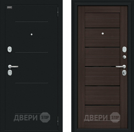 Дверь Bravo Техно Kale Букле черное/Wenge Veralinga в Раменском