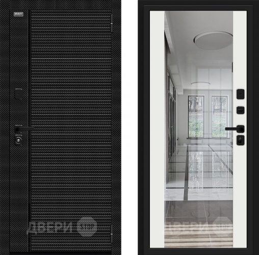 Входная металлическая Дверь Bravo Лайнер-3 Black Carbon/Off-white в Раменском