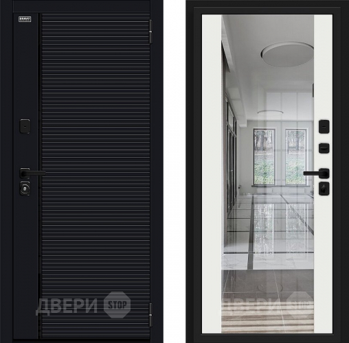 Входная металлическая Дверь Bravo Лайнер-3 Total Black/Off-white в Раменском