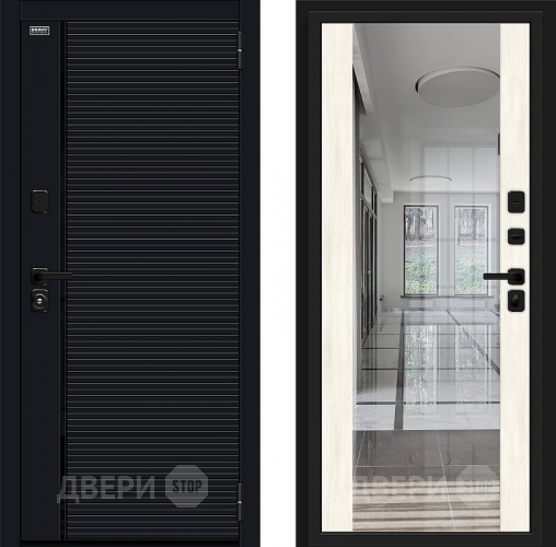 Входная металлическая Дверь Bravo Лайнер-3 Total Black/Nordic Oak в Раменском