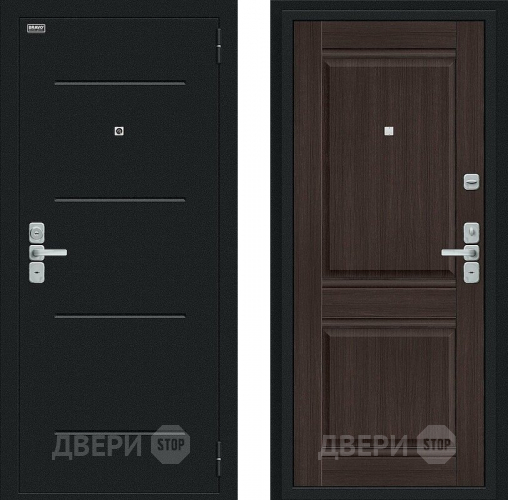 Входная металлическая Дверь Bravo Нео Букле черное/Wenge Veralinga в Раменском