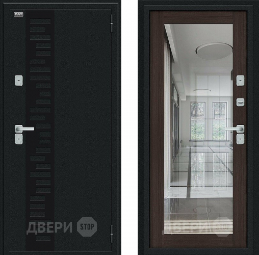 Дверь Bravo Thermo Флэш Декор Букле черное/Wenge Veralinga в Раменском