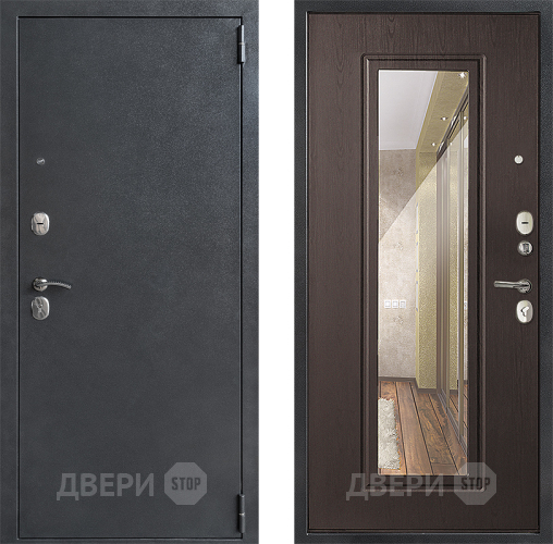 Входная металлическая Дверь Дверной Континент ДК-70 Зеркало Эко Венге в Раменском