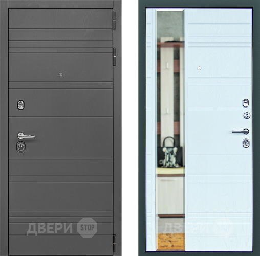 Входная металлическая Дверь Дверной Континент Новелло Белый браш в Раменском