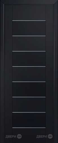 Межкомнатная дверь ProfilDoors 45U черный-матовый частично остекленная (графит) в Раменском