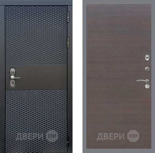 Входная металлическая Дверь Стоп БЛЭК CISA Гладкая венге поперечный в Раменском