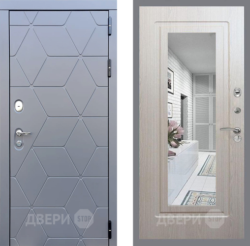 Дверь Стоп КОСМО Зеркало ФЛ-120 Беленый дуб в Раменском