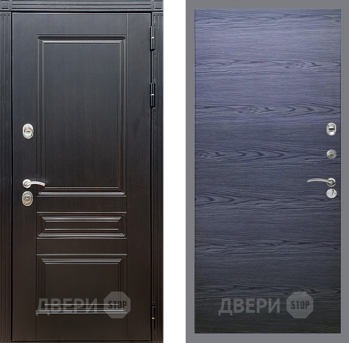 Дверь Стоп МЕГАПОЛИС Гладкая Дуб тангенальный черный в Раменском