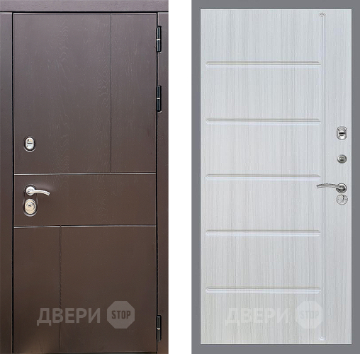 Входная металлическая Дверь Стоп УРБАН ФЛ-102 Сандал белый в Раменском