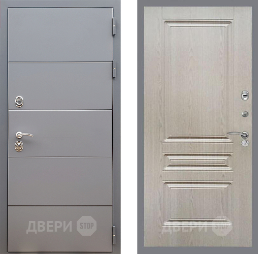 Входная металлическая Дверь Стоп АРТ ГРАФИТ ФЛ-243 Беленый дуб в Раменском