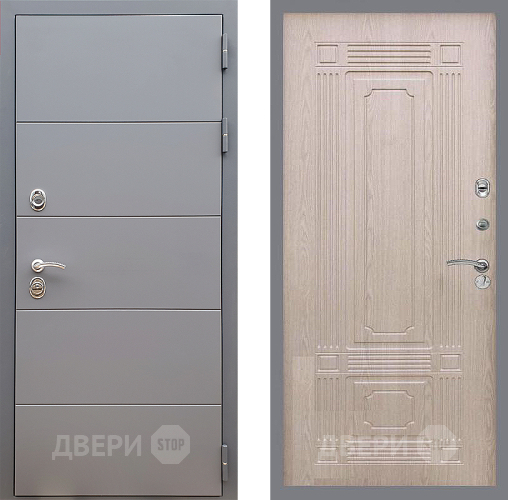 Входная металлическая Дверь Стоп АРТ ГРАФИТ ФЛ-2 Беленый дуб в Раменском