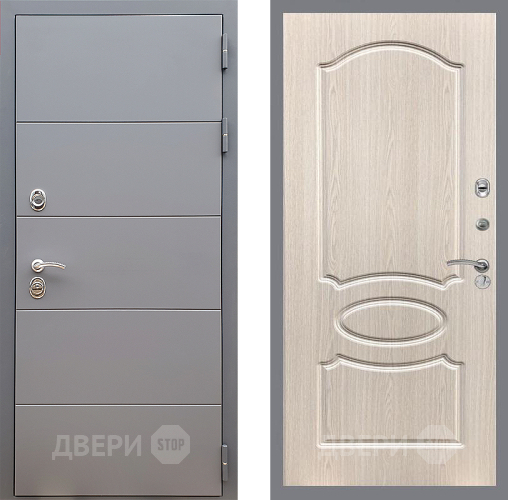 Дверь Стоп АРТ ГРАФИТ ФЛ-128 Беленый дуб в Раменском