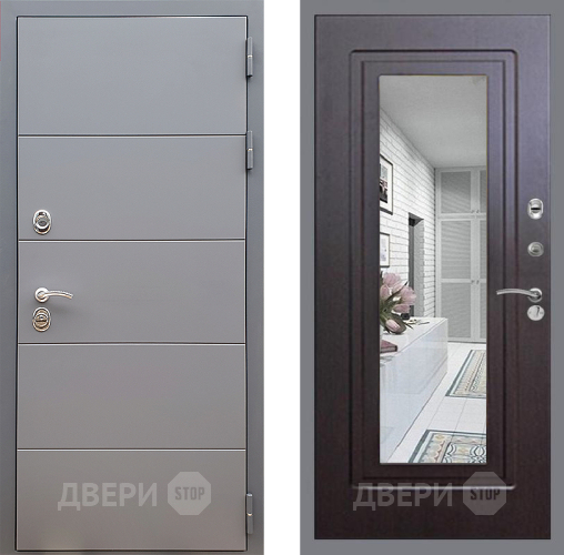 Входная металлическая Дверь Стоп АРТ ГРАФИТ Зеркало ФЛ-120 Венге в Раменском