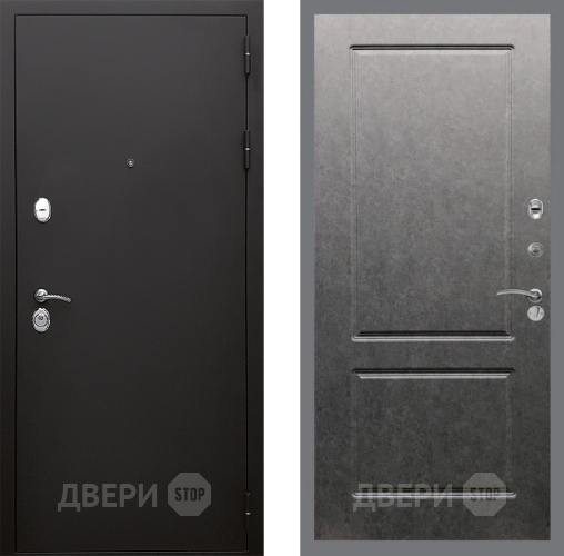 Дверь Стоп КЛАССИК Шагрень ФЛ-117 Штукатурка графит в Раменском