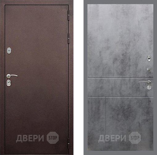 Дверь Стоп КЛАССИК Медь ФЛ-290 Бетон темный в Раменском