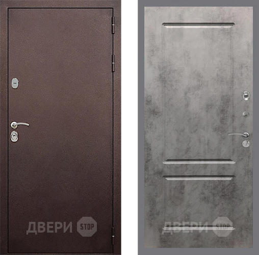 Дверь Стоп КЛАССИК Медь ФЛ-117 Бетон темный в Раменском