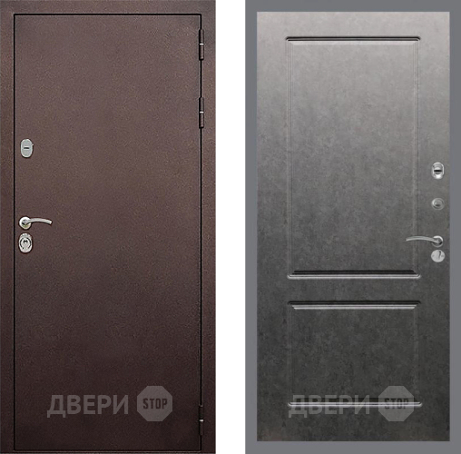 Входная металлическая Дверь Стоп КЛАССИК Медь ФЛ-117 Штукатурка графит в Раменском