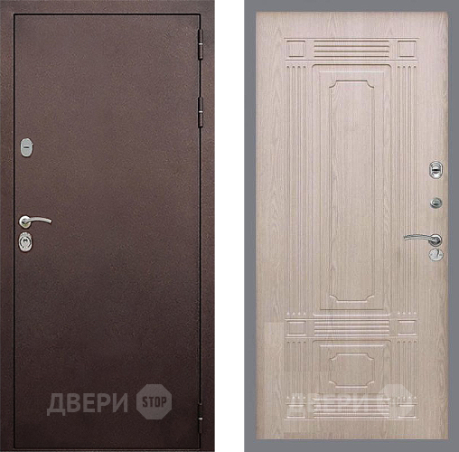 Входная металлическая Дверь Стоп КЛАССИК Медь ФЛ-2 Беленый дуб в Раменском