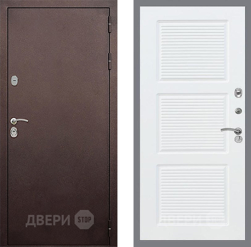 Дверь Стоп КЛАССИК Медь ФЛ-1 Силк Сноу в Раменском