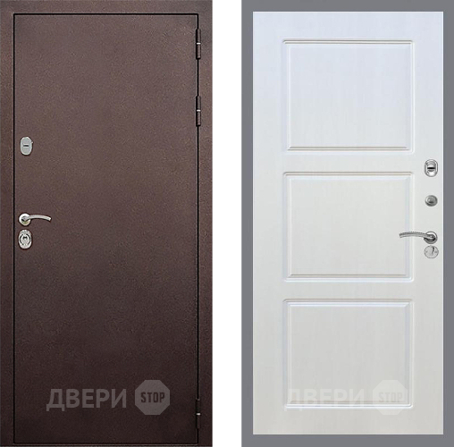 Входная металлическая Дверь Стоп КЛАССИК Медь ФЛ-3 Лиственница беж в Раменском