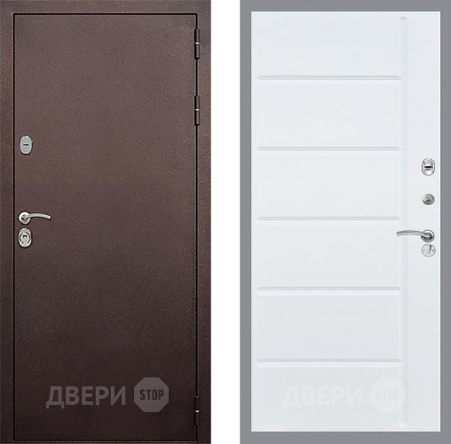 Дверь Стоп КЛАССИК Медь ФЛ-102 Белый ясень в Раменском