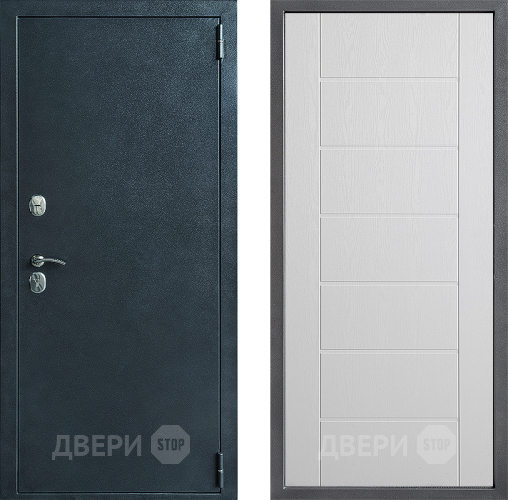 Входная металлическая Дверь Дверной континент ДК-70 Дизайн ФЛ-Лайн Белое дерево в Раменском