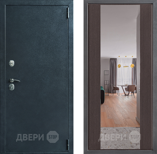 Входная металлическая Дверь Дверной континент ДК-70 Дизайн ФЛЗ-1 Зеркало Венге в Раменском
