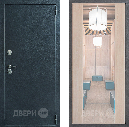Входная металлическая Дверь Дверной континент ДК-70 Дизайн ФЛЗ-1 Зеркало Капучино в Раменском