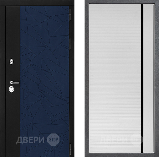 Входная металлическая Дверь Дверной континент ДК-9 ФЛ-757 Черное Стекло Софт милк в Раменском