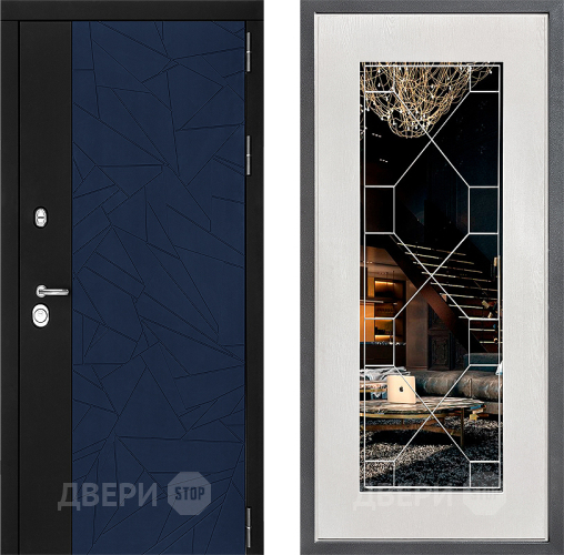 Дверь Дверной континент ДК-9 ФЛ-Тиффани Зеркало Белое дерево в Раменском