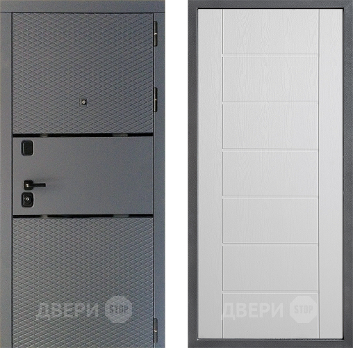 Дверь Дверной континент Диамант Дизайн ФЛ-Лайн Белое дерево в Раменском
