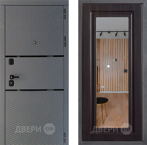 Входная металлическая Дверь Дверной континент Диамант Дизайн ФЛЗ Зеркало Венге в Раменском