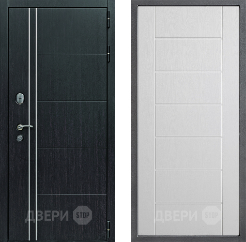 Входная металлическая Дверь Дверной континент Теплолюкс Дизайн ФЛ-Лайн Белое дерево в Раменском