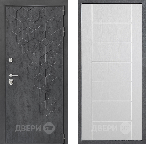 Входная металлическая Дверь Дверной континент ДК-3/713 ФЛ-Лайн Белое дерево в Раменском