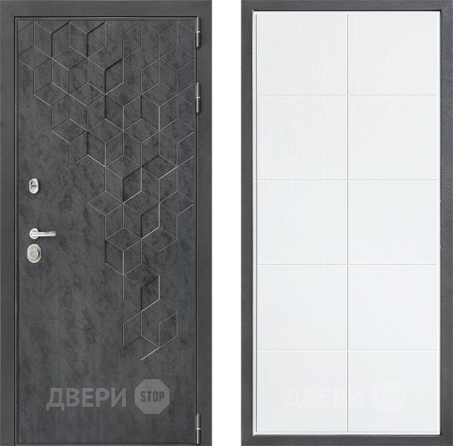 Входная металлическая Дверь Дверной континент ДК-3/713 ФЛ-Кватро Белое дерево в Раменском