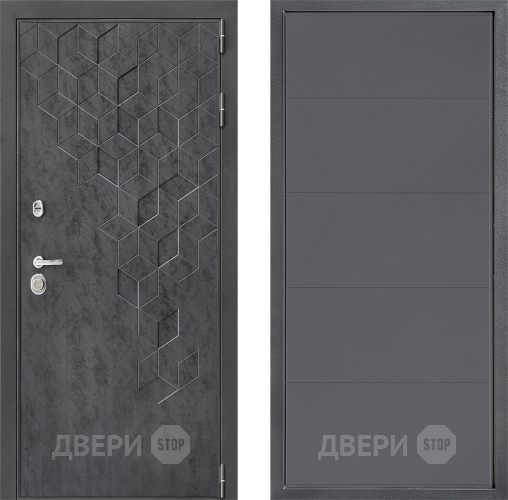 Входная металлическая Дверь Дверной континент ДК-3/713 ФЛ-649 Графит софт в Раменском