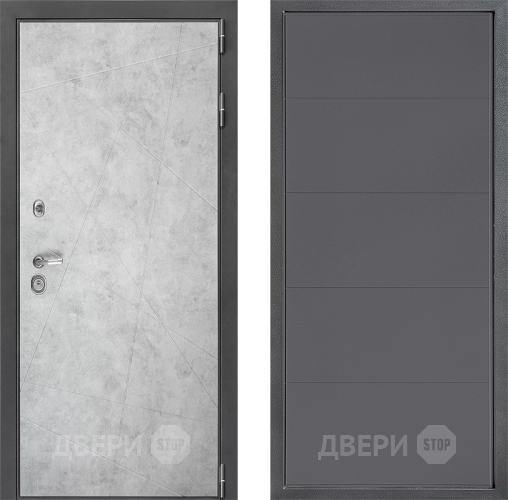 Входная металлическая Дверь Дверной континент ДК-3/743 ФЛ-649 Графит софт в Раменском