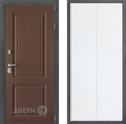 Входная металлическая Дверь Дверной континент ДК-3/729 ФЛ-Кватро Белое дерево в Раменском